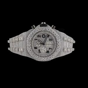 High on Demand Durable Moissanite Diamond Quartz <b>Watch</b> Men <b>Waterproof</b> Stainless Steel Casual Wristwatch Available For Sale - Product Image 4