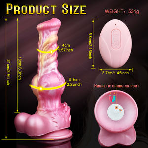 YOCY mainan seks <span class=keywords><strong>Penis</strong></span> anjing <span class=keywords><strong>vibrator</strong></span> simpul besar Masturbator steker Anal 10 mode Dildo getar mainan seks untuk wanita dengan Sucekr - Product Image 3