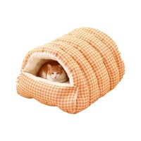 Coussin pour animaux de compagnie en peluche, semi-fermé, chaud, toutes saisons, universel, amovible, lavable, taille personnalisable