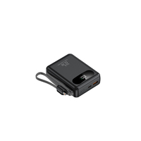 Chargeur portable RK318 20000mAh 22.5W à charge rapide avec câbles Type-C et L intégrés, affichage LED, batterie externe, logo personnalisé OEM