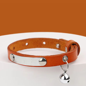 Collar personalizado de cuero ajustable para mascotas, Collar personalizado para cachorros, gatitos, nombre, accesorios antipérdida - Product Image 2