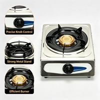 Kompor Gas Portabel Stainless Steel Tungku Tunggal dengan Kontrol Api yang Dapat Disesuaikan dan Proteksi Pemadaman Api untuk Dapur Rumah dan RV