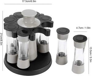 6pcs Stainless Steel & Glass Seasoning <b>Jars</b> with Base Modern <b>Spice</b> Keeping Storage Set for Home Restaurant & Camping - Product Image 3