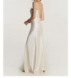 Lussuoso <span class=keywords><strong>abito</strong></span> Slip in seta di gelso con Design senza schienale e spalline regolabili Slim Fit Maxi <span class=keywords><strong>abito</strong></span> <span class=keywords><strong>lungo</strong></span> - Product Image 2