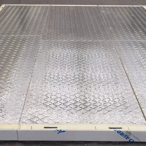 산업 스타일 냉실 단열 알루미늄 PU 샌드위치 패널 미끄럼 방지 금속 디자인