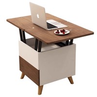 Table à thé multifonctionnelle en bois massif 50*55, pliable, double usage, petite table plate en marbre artificiel