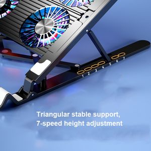 Soporte de <span class=keywords><strong>radiador</strong></span> para portátil, Base de refrigeración refrigerada por aire con cuatro ventiladores, almacenamiento <span class=keywords><strong>plegable</strong></span>, superventas - Product Image 3