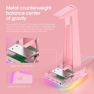 Onikuma St-2 Eco-friendly RGB LED Light Holder Game Headset Holder Base Switch Holder Computer Game Player Headset - Product Image 5