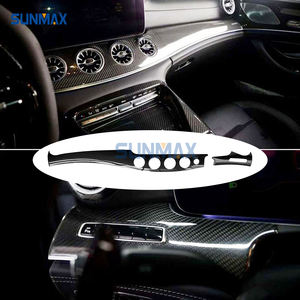 Pour <span class=keywords><strong>Mercedes</strong></span> Benz <span class=keywords><strong>AMG</strong></span> <span class=keywords><strong>GT</strong></span> 2019-2023 2 pièces en Fiber de carbone véritable garniture de tableau de bord intérieur Console <span class=keywords><strong>centrale</strong></span> couverture accessoires de voiture - Product Image 1