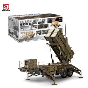 1/12自行组装美国雷达军车玩具HG P805套件遥控拖车RC军用卡车成人模型爱好