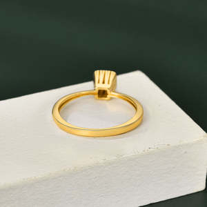 Anillos Geométricos Cuadrados con Circonitas, Anillos de Moda Chapados en Oro de 18K para Mujer, Cobre Moderno - Product Image 4