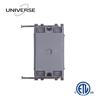 Approuvé ETL 22 Cu.in. Boîtier électrique 1 poste neuf, en PVC gris, pour prises/interrupteurs, avec clous intégrés pour installation murale