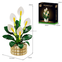 MJI 13123 Blok Koleksi Kreatif Bunga Peace Lily Kustom Mainan Edukasi Perakitan Anak Set Blok Bangunan MD HBD Hadiah