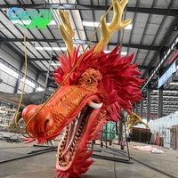 Statue de dragon chinois animatronique personnalisable Gecai, grand modèle de dragon oriental mécanique réaliste pour les toits et les sites touristiques
