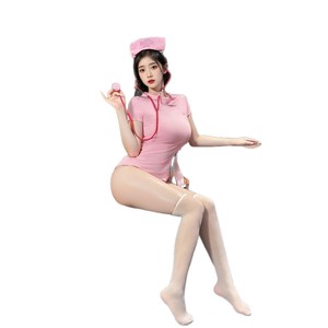 Lemon Story <b>Nurse</b> <b>Costume</b> Black Short Sleeve Uniform With Stethoscope <b>Women's</b> Role Play Sexy Outfit For Adult Dress Up - Product Image 4