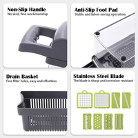 Nieuwe Aankomst Fruit Groente Gereedschap Keuken 14 In 1 Vegetarische Voedsel Chopper Mandoline Slicer Uiensnijder Dunschiller Groente Chopper