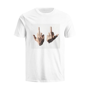 2024 Thiết Kế Mới Người Đàn Ông Của Satin T-Shirts Xả In Ấn Nhân Vật Đồ Họa 100% Cotton Ngắn Tay Áo Dọc Ngón Tay Giữa Punk - Product Image 3