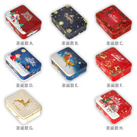 Boîte en fer blanc rectangulaire pour Noël, emballage en fer blanc épais pour biscuits et bonbons, boîte de rangement en métal pour cadeaux de Noël