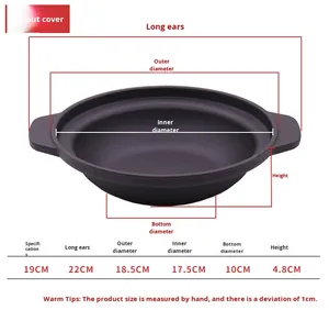 Marmite peu profonde en fonte et argile, antiadhésive et isolante, pour légumes, <span class=keywords><strong>poisson</strong></span> et riz, fabriquée en Chine - Product Image 6
