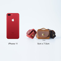 Dompet Koin Kulit Sapi Buatan Tangan Mini Dompet Kulit Asli Kuda Gila Antik untuk Kabel Data Koin
