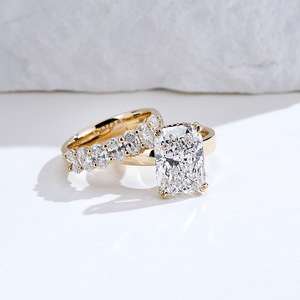 Anillo de Lujo con Diamante Sintético Cultivado en Laboratorio, Corte Cojín, Oro Sólido de 14K, Certificado IGI, para Mujer, Modelo MSR-2051 - Product Image 2