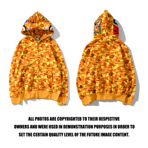Vendita calda nuovo arrivo Shark Hood Orange Camouflage Style felpa con cappuccio Fashion Zipper Hoodies