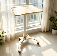 Table d'appoint pliante réglable en hauteur, bureau mobile pour ordinateur portable en forme de C avec porte-gobelet, fente pour tablette, roulettes pour canapé-lit VLranlife