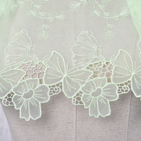 Accessoire de robe de mariée personnalisé : Capelet de mariée en tulle à volants avec bordure en dentelle et broderie florale pour femme