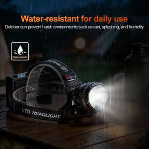 WOSEN Lampe frontale LED portable avec batterie externe, 4000 lumens, perle XHP70, corps en alliage d'aluminium, étanche, faisceau réglable, urgence - Product Image 5