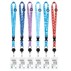 Lanière d'identification personnalisable avec motif sur mesure pour croisière et carnaval, avec enrouleur de badge Yoyo et porte-badge en PVC - Product Image 1