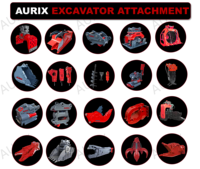 Attache rapide hydraulique AURIX-A pour mini-excavatrices de 1,5 tonne, JCB 3CX, Komatsu PC70-8, AGT QNT50R, Kubota Digger Tone 349, KX71-3