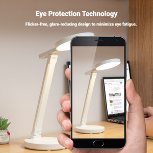 Ba nhiệt độ nghiên cứu bàn tròn 800mA Đèn đầu LED bảo vệ mắt gấp ánh sáng ban đêm USB cảm ứng đèn bàn - Product Image 5