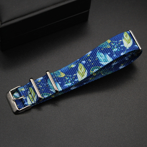 Drop Shipping migliori cinturini per <span class=keywords><strong>orologi</strong></span> personalizzati in Nylon con stampa floreale sfusa da 20mm per cinturini per <span class=keywords><strong>orologi</strong></span> Samsung <span class=keywords><strong>Galaxy</strong></span> stampati OEM - Product Image 1