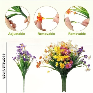 Flores Artificiales de Margarita Resistentes a los Rayos UV, Plantas de Plástico sin Mantenimiento para Decoración de Jardín, Patio y Ventanas - Product Image 4