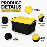 Boîte de rangement pour garage 25L, bac de rangement en plastique robuste, organisateur d'outils d'atelier, bac de rangement empilable