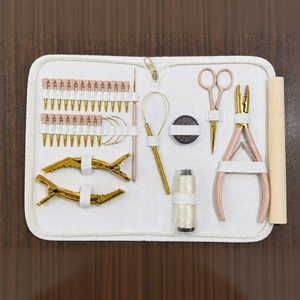 Kit d'outils professionnels pour extensions de cheveux avec pinces, clips, perles, aiguilles et peignes pour l'installation et le retrait OEM - Product Image 2