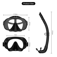 Set Snorkel Dua Bagian Terbaru M2025S+S14: Masker Selam Silikon dengan Lensa Kaca Temper Anti-Kabut + Snorkel Basah Lipat