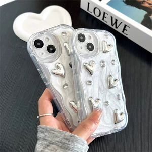 Custodia cellulare in argento di lusso 3D Love Heart Cover per telefono alla moda TPU Shell custodia Mobile per <span class=keywords><strong>iPhone</strong></span> 15 16 pro <span class=keywords><strong>max</strong></span> 14 13 12 11 Pro <span class=keywords><strong>XS</strong></span> <span class=keywords><strong>Max</strong></span> - Product Image 5