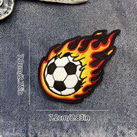 Patchs brodés personnalisés et durables à motif flamme, autocollants thermocollants pour le football, le basketball, le baseball, le volleyball, le rugby