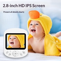 Babyphone avec caméra 1080p HD 12MP, vision nocturne, communication bidirectionnelle, berceuses apaisantes, écran couleur 2,8 pouces, sans Wi-Fi