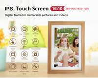 10.1 Inch Hd Hout Digitale Fotolijst Met Cloud Wifi Toont Advertenties Video 'S En Foto 'S Overal Video Afspeelfunctie