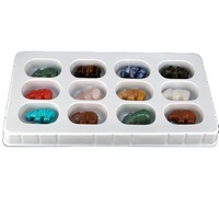Huiying Ensemble de pierres de chakra de guérison en forme de rhinocéros 19*33mm pour la décoration intérieure et l'artisanat