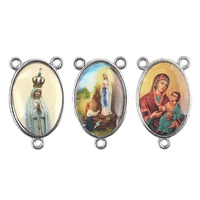 Médaille centrale en alliage personnalisée avec des saints catholiques religieux, 24 mm, pièce centrale de chapelet
