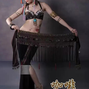 Bauchtanz Hüfttuch Münz gürtel Stammes kostüm Fransen Quaste Gürtel Kupfer Bauchtanz Taille Tribal Design Conins Gürtel - Product Image 4