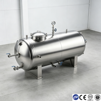 Tanque de Almacenamiento Sanitario Horizontal de 500-30000L, Acero Inoxidable SS316L Electrolijado, Grado Cosmético, Líquido, ASME CE, de Fábrica