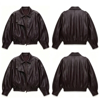 Veste en cuir ample pour femme, modèle 767