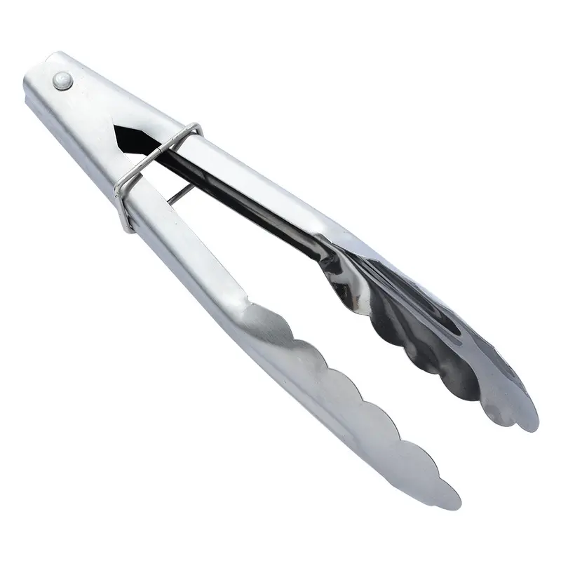 Barbecue 9 Inch Stainless Steel Food Tongs Camping Bbq Fruit Clips Salad Bread Tong Clamp Utensils Kitchen Tools
