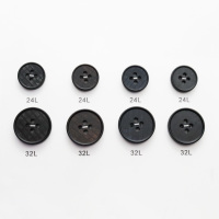 Boutons de vêtements personnalisés de haute qualité 24L 32L, boutons en résine à bord fin rond à 4 trous pour chemises et manteaux pour hommes