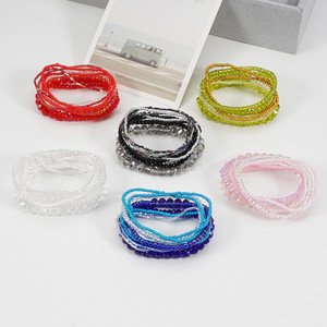 Fashion <b>Beaded</b> <b>Bracelets</b> Crystal Rhinestone Multi Layer Stretch Bohemia Style Unisex Jewelry Made In China - Product Image 2
