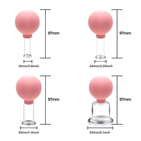Ensemble de 4 ventouses anti-cellulite pour massage du visage, ventouses faciales, ensemble de ventouses en verre de silicone, thérapie par ventouses simple